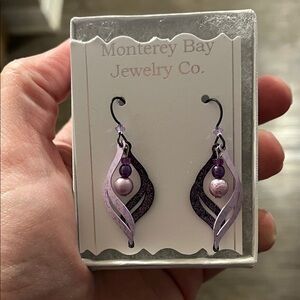 Purple dangling Earrings